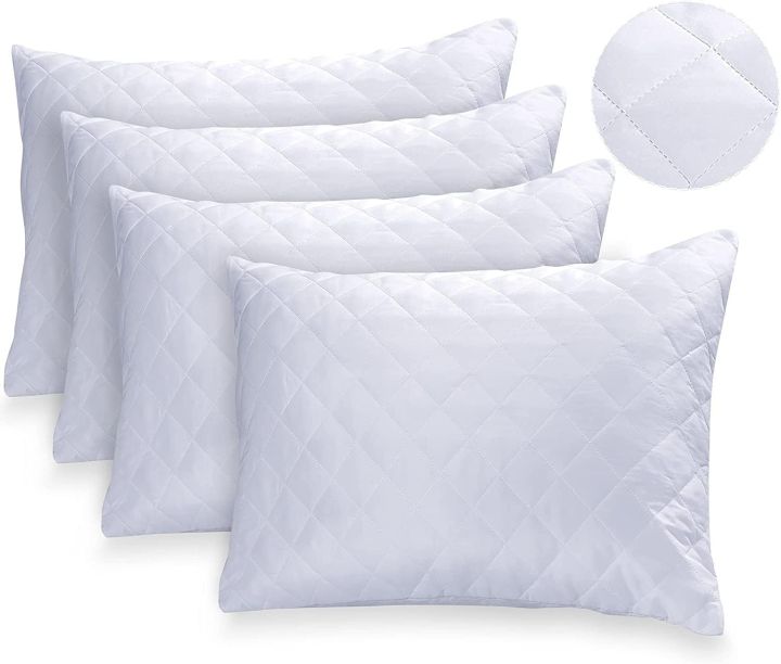 Pillow%20Protectors%202%20&%204%20Pieces%20Pack%20Quilted%20Zipped%20-%20Ultra%20Luxe%20Zipped%20Pillow%20Protectors,%20Quilted%20Pillow%20Protectors,%20Pillow%20Covers%20Soft%20&%20Breathable%20Microfiber%20Pillowcase%20Protectors,%20Hypoallergenic%2019%20x%2029%20Inches%20-%20White%20-%20Image%202