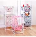 Double layer printing hamper laundry sorting basket storage. 