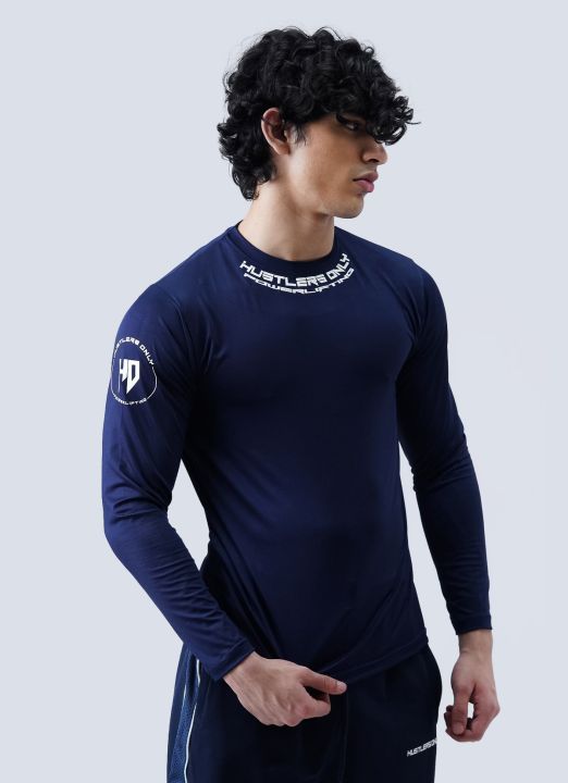 Hustlers Only Navy Blue Ultra-cool compression shirt hot selling ...