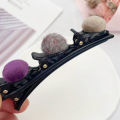 【ETOP】Fashion Braided Hair Clip for Women Separate Hair Clip Bangs Clip Art Retro Snap Clip Acrylic Duckbill Clip PTQ. 