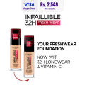 L'Oreal Paris - LOreal Infallible 32H Fresh Wear Breathable Liquid Foundation 200 Golden Sand. 