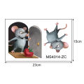 Wall Sticker Anti-mold 3D Two Funny Rats PP Wall Decoration Picture. 