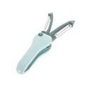 Two-way folding portable fruit and vegetable peeler two-in-one. 