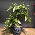36cm 3 Heads Artificial Palm Tree Plastic Bamboo Branch Tropical Potted Plants Grass For Home Desktop Plant Wall Decoration. 