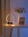 Amouhom Table Lamp, 18W Touch Lamp Alarm Clock with Wireless Charging Wake-Up Light, Digital Sonic 10W Max Qi Charger Nightstand Reading Lamps for Bedside, Reading, Home, Office. 