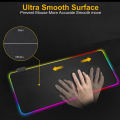 RGB Gaming Mouse / Keyboard Pad Large XXL Size - Extended Led Soft Cloth Mousepad Mat with Non-Slip Rubber Base & 14 Lighting Modes for Gamers, PC Computer, Laptop, Office - (800×300×4mm) -  RGB Gaming Mouse Pad – Illuminate Your Gaming Setup  - mouse pad. 
