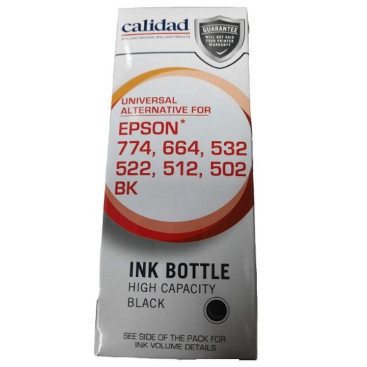 Calidad 1202-SBK Alternative For Epson 502, 512, 522, 532, 664, 774 Universal Sublimate Black Ink Bottle 140ml
