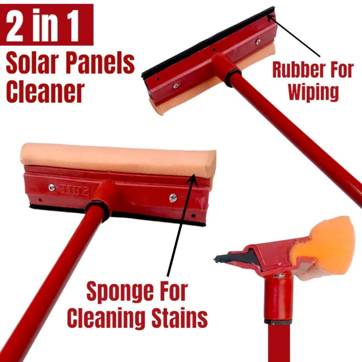 Solar Panel Cleaning 2 in1 Sponge and Rubber Wiper, with Iron ...