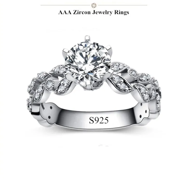 Elegant%20Baroque%20Style%20925%20Sterling%20Silver%20Ring%20with%20Round%20Cut%20Diamond%20and%20Heart%20&%20Arrow%20Design%20-%20Image%204