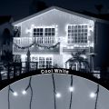 ANSIO® Outdoor Christmas Lights 320 LED 11m/35ft Icicle Lights Outdoor & Indoor Cool White Decorations String Fairy Outside Lights with Timer for Xmas Garden Bedroom & Party|Mains Powered Green Cable. 