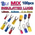 Mix Thimble Insulted Lugs I+O+U+female type 100pcs Mix Pack 1.5mm+2.5mm+4 to 6mm Bettery lugs. 