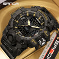 Sanda Military Industry Quality Trend Waterproof and Anti drop Multifunctional Outdoor Sports Watch SD6126-11. 