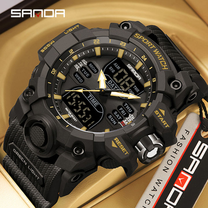 Sanda Military Industry Quality Trend Waterproof and Anti drop Multifunctional Outdoor Sports Watch SD6126-11