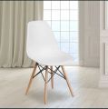 Elegant Modern Dining Chair with Wooden Legs and Polypropylene Molded Seat - New. 