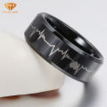Ring Thin Pulse ECG Wave Rings Stainless Steel Wedding Anniversary Jewelry Gift. 