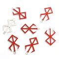 Hot Anime BERSERK Red Guts Logo Enamel Charms 10pcs DIY Viking Necklace Earrings Keychain Drip Oil Alloy Openwork Pendants. 