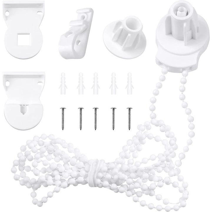 Roller Blind Fittings Kit, Roller Blinds Brackets with Beaded Chain, Curtain Roller Accessories for Windows Replacement