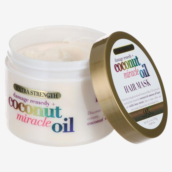 OGX Extra Strength Damage Remedy + Coconut Miracle Oil Hair Mask, Extra Hydrating & Softening Anti-Frizz Treatment to Help Repair Hair, Paraben-Free, Sulfated-Surfactants Free, 6 oz