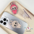 Trendy Brand Cartoon Funny Pop Mart Labubu Universal Foldable Ring Holder Support Cute Little Purple Ghost Colorful LABUBU Phone Holder Creativity Epoxy Phone Holder. 