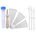 Felting Needles Kits Wool Felting DIY Supplies PIN Felting Needle Tool Set with 18 Felting Needles With Clear Bottle - silver and wood color. 