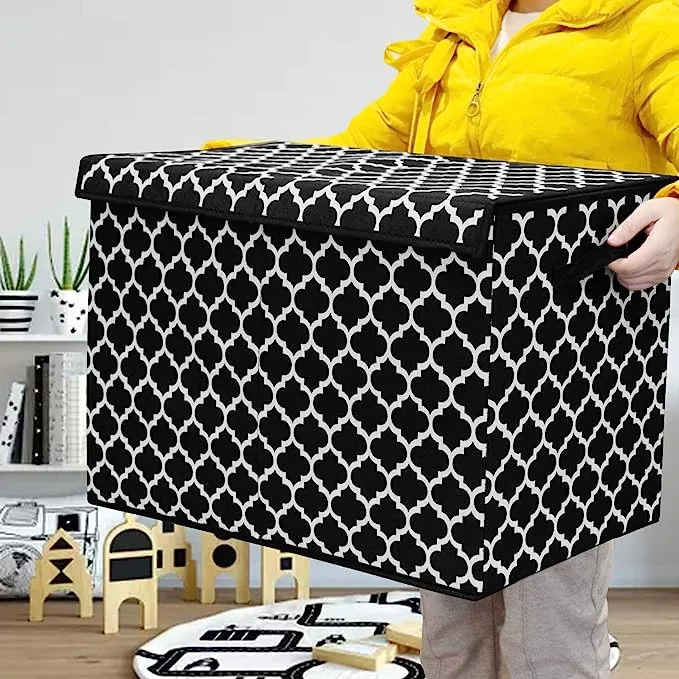 FATTAH%20COLLECTION-%20Kids%20large%20Toy%20Storage%20Box%20Container%20Bins%20for%20Nursery,%20Playroom%20Flip-Top%20Lid,%20Decorative%20Holders%20Collapsibe%20Storage%20Box%20Container%20Bins%20for%20Nursery,%20Playroom,%20Closet,%20Home%20Organizer%20(Black)%20-%20Image%202