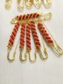 Elegant Hijab Pins – Pack of 6 Fancy Safety Pins with Seed Beads. 