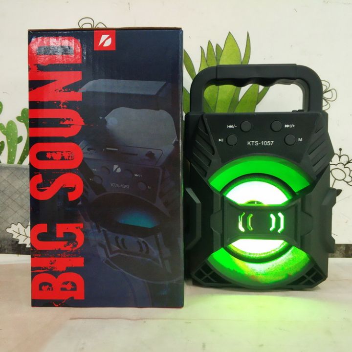 KTS 1057 Portable Bluetooth Speaker RGB Lighting Portable Wireless Speaker for Mobile Rechargeable Speaker with FM Radio USB SD Memory Card Mp3 Player Supported
