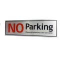 NO PARKING  Plate - (18cm x 5cm) Aluminium Sign Plate (Mirror OR Glass Mountable Name Plate) - 1 Piece. 