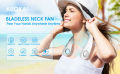 Super Strong Rechargeable USB Bladeless Neck Fan: Portable Dual Cooling Fan for Outdoor Sports, Home, Office, and Travel - Super Quiet Personal Fan with Strong Airflow - Summer Cooling Fan. 
