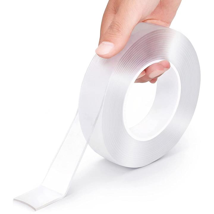 KS 1 Pcs Double Sided Tape, 1.5M , Transparent, Double Sided Tape for Walls, Double Sided Adhesive Tape
