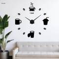 Modern DIY Wall Clock Stickers Frameless Non Ticking Decorative Bedroom. 