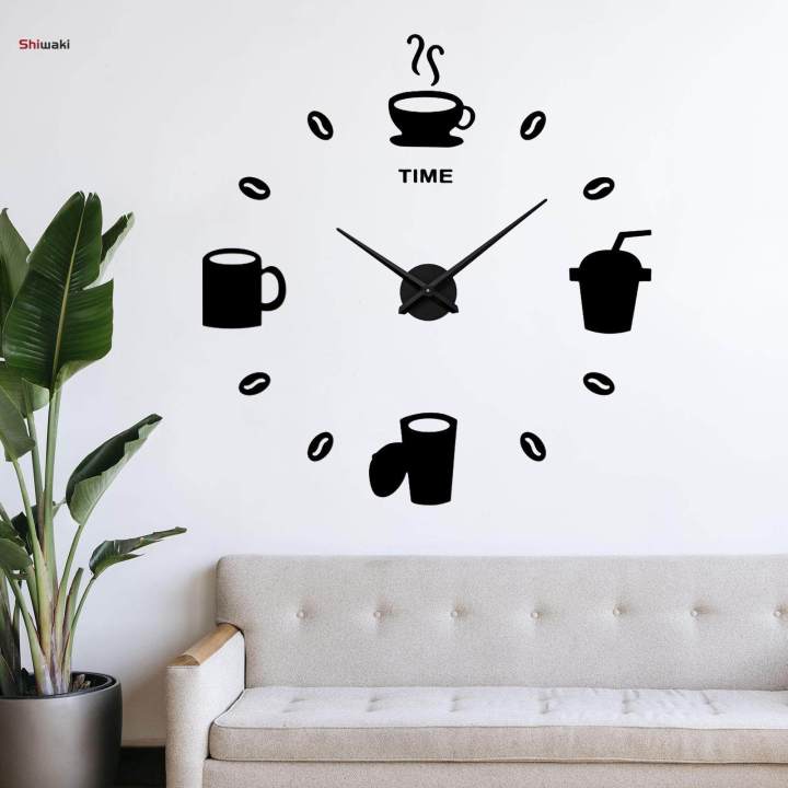 Modern DIY Wall Clock Stickers Frameless Non Ticking Decorative Bedroom