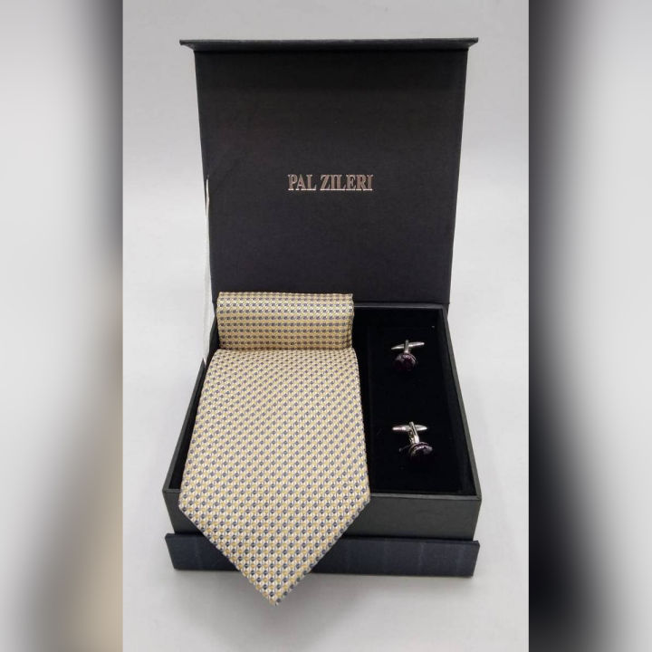 3 Piece Tie Gift Box with Tie, Pocket square and Cufflink inside
