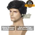 Wig Male Hair Full Head Full Real Hair Replacement Fashion Wig Short Black Male Straight Synthetic Wig for Men Hair Fleeciness Realistic Natural Black Toupee Wigs. 