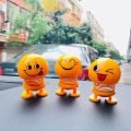 Pack of 2  Dancing Spring Emoji  Bounce Toy for Car Dashboard. 