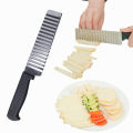 Potato French Fries Cutter Wavy Crinkle Knife Stainless Steel Serrated Blade Slicing Vegetable Fruit Slicer Kitchen Tool. 