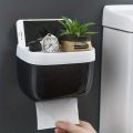 Bathroom Organizer, Plastic Toilet Paper Holder, Self Adhesive Wall Mounted Toilet Paper Box with Tray, Bathroom Supplies Organizer Box. 
