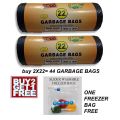 2 Pack of 35 Garbage Bags with freezer bag 18X24Inch. 