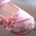 Chinese Style Floral Shoes Baby Girls Flat Shoes Ballet Costume HanFu CNY Shoes. 