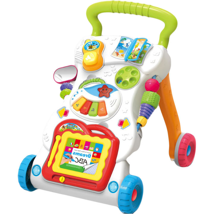 Haunger 4 in 1 Baby Sit-to-Stand Musical children Activity Walker Musical Learning Toys, Push Walker, Gift for Infants and Toddlers