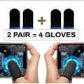 Pubg Gloves Pair of 2 (4 Pcs) Breathable Anti Sweat Thumb Finger Gaming Gloves Of Pubg - Free Fire Finger Sleeve - Free Size. 