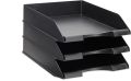 Document Tray | 1, 2 and 3 storey | Black Stackable Paper Trays for Letter Documents, Desktop File Organizers for Office Supplies, Stackable Desk Tray Holder for Paper Storage. 