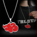 Akatsuki Red Cloud Pendant Necklace for Women Narutos Anime Accessories Itachi Titanium Jewelry Cartoon Men's Neck Chains Gift. 