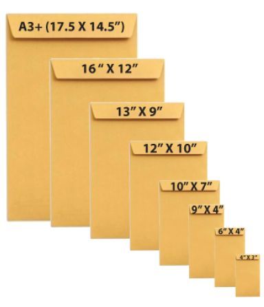 (Pack of 50) 9x4, 11x5, A4, and Legal (F/S) Size Envelop Brown | Office ...