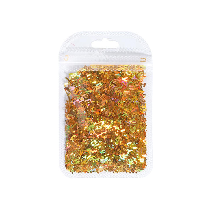 Holographic Glitter English Alphabet Flakes For Epoxy Resin Filling Laser Letter Yao Store