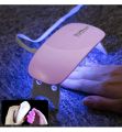 For Nail Care Tool 6W Mini Nail Dryer Machine Portable 6 LED UV Manicure Lamp Home Use Nail Lamp For Drying Polish Varnish With USB Cable. 