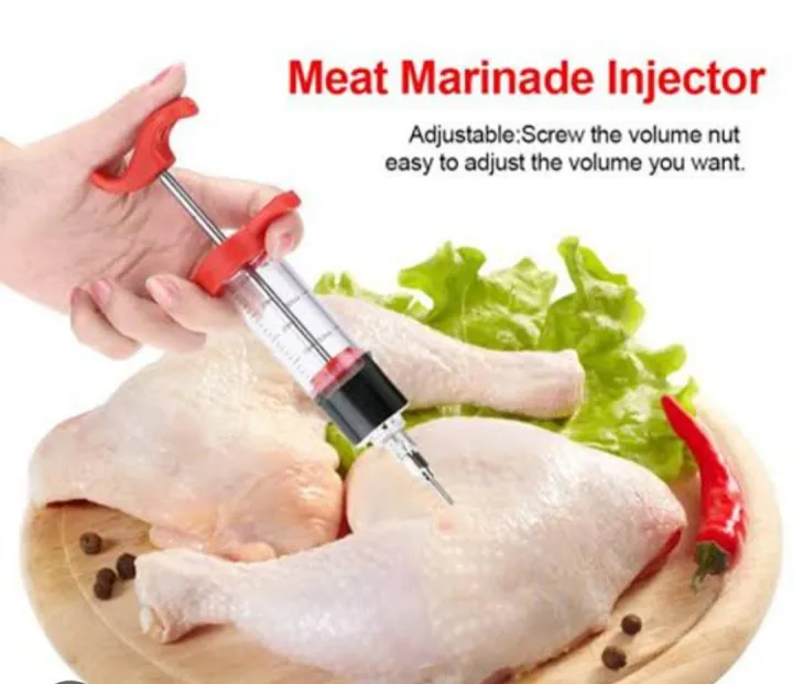 Broast Injector Kitchen Seasoning Syringe – Stainless Steel BarBQ Meat ...