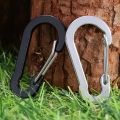 6Pcs Outdoor Camping Multifunctional Aluminum Alloy Backpack Hanging Keychain D-shaped Carabiner Waist Umbrella Rope Wire Spring Buckle. 
