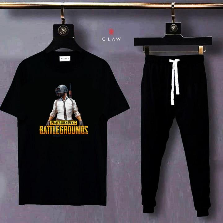 TRENDY PLAYER UNKNOWNS BATTLEGROUNDS tag printed Tracksuit for Boy  half Sleeves T-Shirt & Trouser for gamers gym wear Tshirt soft and comfortable summer wear track suit round neck comfy fabric Teeshirt  for Summer Collection Elegant wear for pubg lovers