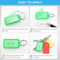 10pcs Plastic Key Tags with Flap Label Window Strong Split Ring for DIY ID Keychain Luggage Backpack Car Keys Identification Tag. 